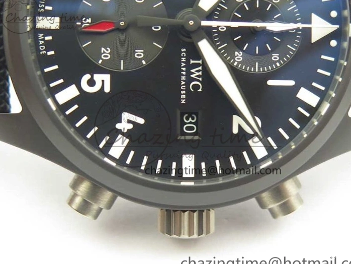 MIROTIME 0401 Modern PILOT IW389001 ZF 1:1 Best Edition Ceramic Case Black Dial on Nylon Strap A7750 (Same Function As Genuine) 7158